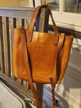Madewell Cognac Leather Shoulder Tote